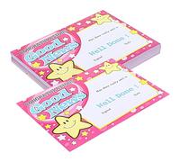 Mipcase 100 Sheets Purple A6 Small Cartoon Student Award Certificates Thick English Completion Certificate Paper for Classroom Rewards and Student Encouragement