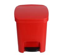 Mipcase 10l Red Pedal Trash Bin with Flip Lid, Plastic Kitchen Waste Bin for Bedroom, Office, Bathroom, and Living Room, Foot-operated Dustbin for Home and Recycling Use
