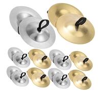 Mipcase 10pairs Small Finger Cymbals for Boy Girl Iron Copper Dance Musical Instruments Enhance Rhythm Skills Music Interest for Dance Classes Festivals