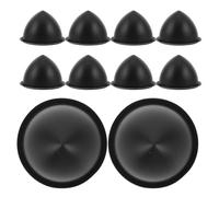 Mipcase 10pcs 35mm Speaker Coil Dust Caps, Bullet-head Cone-shaped Pp Protective Covers, Black, Resisting Vibrations and Improving High-frequency Response for Speaker Repair and Audio