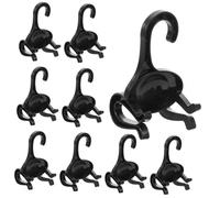 Mipcase 10pcs Black Plastic Shoe Rack Organizer Hanging Hooks | Double Slots Design, for Shoes and Leisure Shoes, Supermarket or Wardrobe Use, Space Saving Display and Drying
