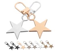Mipcase 10Pcs Detachable Zipper Pulls Replacement for Bags Backpacks Jackets DIY Repair Accessories Five Pointed Star Design in Gold Silver Black Colors