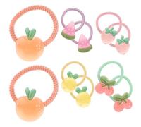 Mipcase 10pcs Elastic Hair Ties Cute Fruit Pattern Small Hair Bands for Ponytail Holders Accessories for Random Style