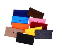 Mipcase 10pcs Felt Snap Button Envelopes Small Felt Storage Bags Phone Pouch Coin Purse Organizer for Cash Earphones Charging Cables Accessories