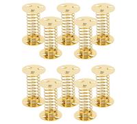 Mipcase 10pcs Gold Spiral Spring Base Self-adhesive Brass Insert for Head Shaking Doll Wobble Craft Decorations Suitable for Desk and Car Ornament