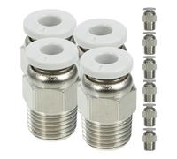 Mipcase 10pcs Metal 3D Printer Connector Automatic Locking and Easy Tube Disconnection, Straight Push Fitting Connector for 3D Printer Accessories in Golden