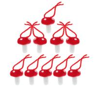 Mipcase 10pcs Red Felt Mushroom DIY Craft Materials for Wool Felt Headdress Ornaments 6.5cm X 3cm Small Mushroom Decoration for Needle Felting and Garland Making