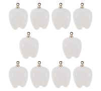 Mipcase 10pcs Tooth Pendant Charm Fake Teeth Hanging Charms for Necklace Bracelet Jewelry Making Dentist Present