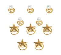 Mipcase 10pcs Wedding Spiral Hairpin Pearl Star Alloy Hair Clips Comfortable Scalp-friendly Fashionable Elegant Accessories for Mother and Wife Birthday Presents