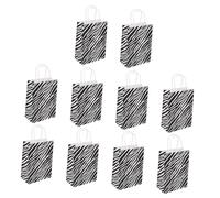 Mipcase 10Pcs Zebra Pattern Paper Bags with Handles Lightweight Portable Gift Bags for Presents Candy Snacks Festival Use Multi Function