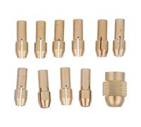 Mipcase 11pcs Mini Drill Chuck Collet Collet Nut Assembly Copper 1.50x1.10x1.00cm 1 Copper Nut + for Electric Nail Drill and Engraving Machine Metalworking Projects