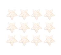 Mipcase 12 Pcs Mini Star Rattan Balls White Rattan Star Hanging Ornaments DIY Party Decor for Independence Day 4th of July
