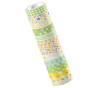 Mipcase 12 Rolls Decorative Tape Scrapbook Tape Assorted Color Surface-safe Easy to Tear Craft Adhesive for Walls and Scrapbooking