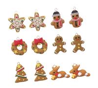 Mipcase 12pcs Christmas Tree Ornaments Set Soft Clay Snowflake Gingerbread Man Pendants Creative Hanging Decorations for Xmas Party and Home Décor Random Style