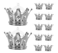 Mipcase 12pcs Crown Shaped Candy Boxes Silver Plated Cart Boxes for Birthday Favor Party Decorations Wedding Chocolate Cake Dessert Storage Container