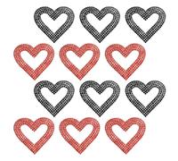 Mipcase 12pcs Heart Patches Rhinestone Appliques Self-Adhesive Sparkling Crystal Heart Decoration for Clothing and Bags, Party Outfits and Weddings, Valentine's Day