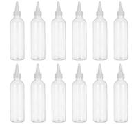 Mipcase 12pcs Pet Pointed Bottle Squeeze Empty Bottle for Refillable Lotion Dispenser Precision Tip for Skincare Cosmetics