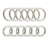 Mipcase 12pcs Silver Zinc Alloy Keychain O-Rings Spring Snap Buckle Set 4.0x28mm 5.0x35mm for DIY Bag Accessories, Round Key Rings for Crafting and Jewelry Making