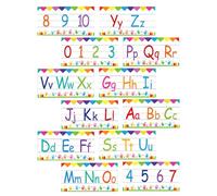 Mipcase 12pcs Soft Alphabet and Number Flash Cards for Classroom Wall Decoration, Abc and 0-10 Number Line Educational Posters for Preschool and Kindergarten Learning