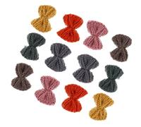 Mipcase 12pcs Woolen Knitted Bowknot Hairbands for Babies, DIY Decorative Bowknot Accessories, Sweet Cartoon Style Hair Decorations for Clothing and Craft Projects