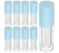 Mipcase 14ml Blue Refillable Lip Gloss Tubes with Large Wand 14pcs Empty Plastic Lip Balm Containers for DIY Makeup and Care Storage