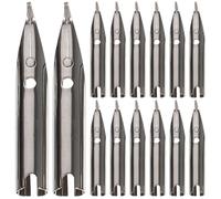Mipcase 15pcs Fountain Pen Nib Pen Tips Metal Replacement for Artists and Adults with Workmanship Easy to Write Even Ink Production School Use