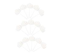 Mipcase 15pcs White Cloud Cake Toppers Set for Birthday Party Decorations, Non-edible Cupcake Picks for Wedding and Celebration Cake Decor