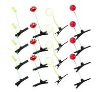Mipcase 16pcs Sprout Hair Clips Set for - Simulated Plants Hairpins with Green Gradient Leaves, Red Fruit, and Curly Grass Designs - Cute Tiny Hair Accessories