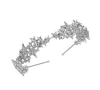 Mipcase 1Pc Silver Crown Headpiece Chic Hair Accessory for Weddings Parties Special Occasions Elegant Rhinestone Headdress for Brides Women Comfortable Durable Hair