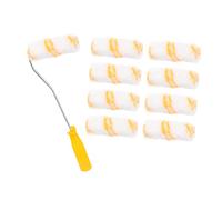 Mipcase 1set Mini Paint Roller Wall Painting Tools with Cotton Thread Rollers and Handle for DIY Projects and Home Decoration