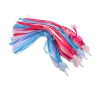 Mipcase 2 Pairs Bike Handlebar Streamers with Star Pattern, Blue and Pink Ribbon Tassels for Boys and, Bicycle and Tricycle Handlebar Accessories for Outdoor Riding