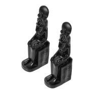 Mipcase 2 Pcs Black Synthetic Resin Sphinx Figurines with Practical Sand Tools, Unique Ancient Egyptian Culture Elements, for Work Desk Decor and Ceremonies, Delicate Finish High-end Home