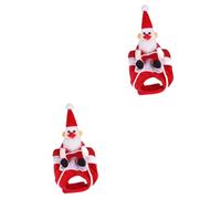 Mipcase 2 Pcs Christmas Dog Clothes Red Santa Claus Costume Puppy Santa Dog Christmas Outfit
