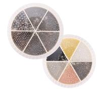 Mipcase 2 Sets Mini Nail Beads Metal Steel Nail Art Decorations Easy to Apply for Body Art and Cell Phone Case Accessories