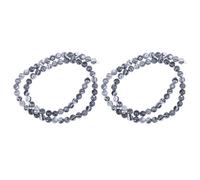 Mipcase 2 Strands Malachite Beads Loose Bead Round Stone Black and White Unique for Jewelry Creation Sweater Chains Making Practical Expelling Evil