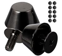 Mipcase 20 Pcs Zinc Alloy Screw-back Purse Feet Hardware, 12mm Metal Nailhead Studs for DIY Bag Making, Luggage Rivet Accessories in Gunmetal Color, Suitable for Handbags and Leather