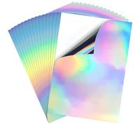 Mipcase 20 Sheets A4 Holographic Sticker Paper Printable Foil for Inkjet Printer, Colorful Iridescent Transfer Film Decals for Cups and Car Stickers, 2pcs (10 Sheets Each)