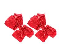 Mipcase 20cm Large Red Sequin Bowknot Hair Clips 2pcs Decorative Hairpins for Headdress Barrette Accessories for Party and Daily Wear
