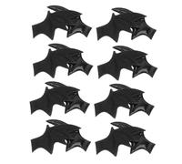 Mipcase 20pcs Bat Sew Or Iron-on Patches Pu Leather Unique Design Black Wings DIY Creativity Bulk Pack for Themed Parties and Group Activities