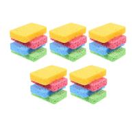 Mipcase 20pcs Compressed Natural Wood Pulp Dish Scrub Sponges 11x7x2cm Washable Reusable Kitchen Cleaning Pads Multi-Color Set for Household and Dishwashing
