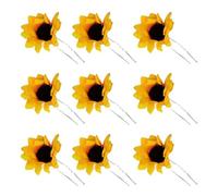 Mipcase 20pcs Daisy Flower Hair Pin, U-shaped Cloth Hair Stick for Updo Bun, Yellow Realistic Floral Hairpin, Lightweight Handmade Accessory for Women, Daily Styles and Festivals