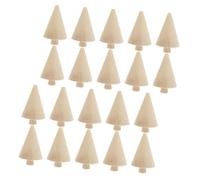 Mipcase 20pcs DIY Unfinished Wooden Christmas Tree Decorations, Blank Graffiti Woodcrafts for Home Desktop, Rustic Single-Layer Miniature Tree Models for Holiday Crafting and Festive Decor