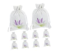 Mipcase 20pcs Lavender Sachet Bags Drawstring Storage Bags for Wedding Favors Home Fragrance Decoration Elegant DIY Craft Supplies Burlap Style