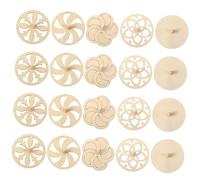 Mipcase 20pcs Natural Wood DIY Spinning Tops for Hollow Out Unfinished Wooden Gyros for Painting and Crafting Creative Classroom and Birthday Party Activity Random Color