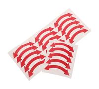 Mipcase 20pcs Red Curved Arrow Pvc Self-adhesive Pipeline Flow Marker for Metal and Plastic Pipes, Sturdy in Humidity with Strong Adhesion, for Underground Corridors and Pump Rooms
