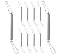 Mipcase 20pcs Stainless Steel Spring Clips with Clips for Rabbit Water Dispenser, Small Animal Cage Water Bottle Fasteners, Stretchy Extension to 40cm for Pet Feeding Supplies