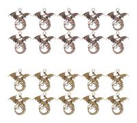 Mipcase 20pcs Vintage Alloy Dragon Pendants with Wings, Delicate Chinese Dragon Necklace Charms for DIY Jewelry Making, Women’s Pendant Charms Set with Antique Blue and Red Finish, Craft