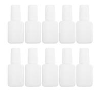 Mipcase 22pcs Nail with Brush Nail Cuticle Oil Bottle Nail Glue Container Nail Gel Jars Nail Gel Polish Empty Top Coat Bottle Manicure Travel Nail Polish White Plastic