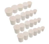 Mipcase 23pcs Solid Rubber Stoppers Assortment, 000# to 8#, White Tapered Conical Lab Bungs, for Flasks and Glass Beakers, Laboratory Experiments
