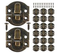 Mipcase 24 Pcs Vintage Iron Decorative Hasp Hardware with Secure Locking Mechanism, Small Wood Box Buckle Clasp for Chest Cabinet, for Antique Present Packaging and DIY Projects